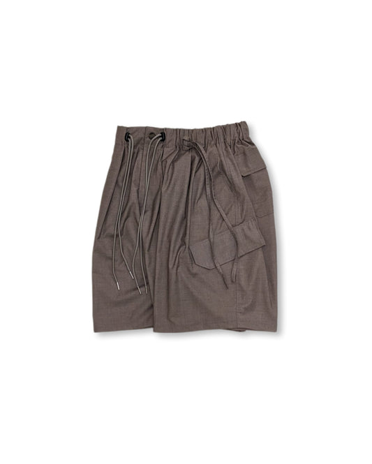 Tancha series TCSH01 drawstring casual wide shorts (light brown)