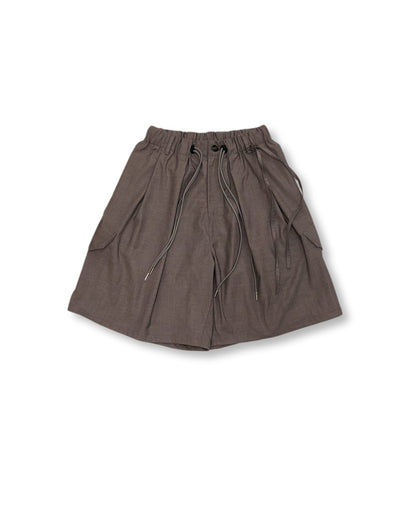 Tancha series TCSH01 drawstring casual wide shorts (light brown)