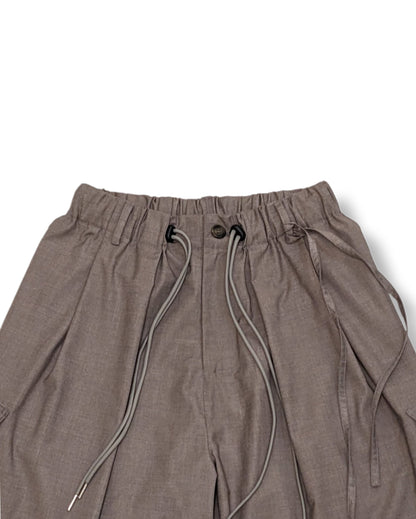 Tancha series TCSH01 drawstring casual wide shorts (light brown)