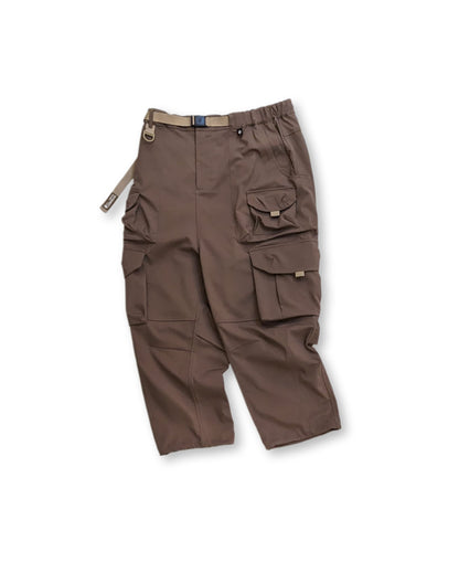 Multi-pocket water-repellent functional pants (mud color)