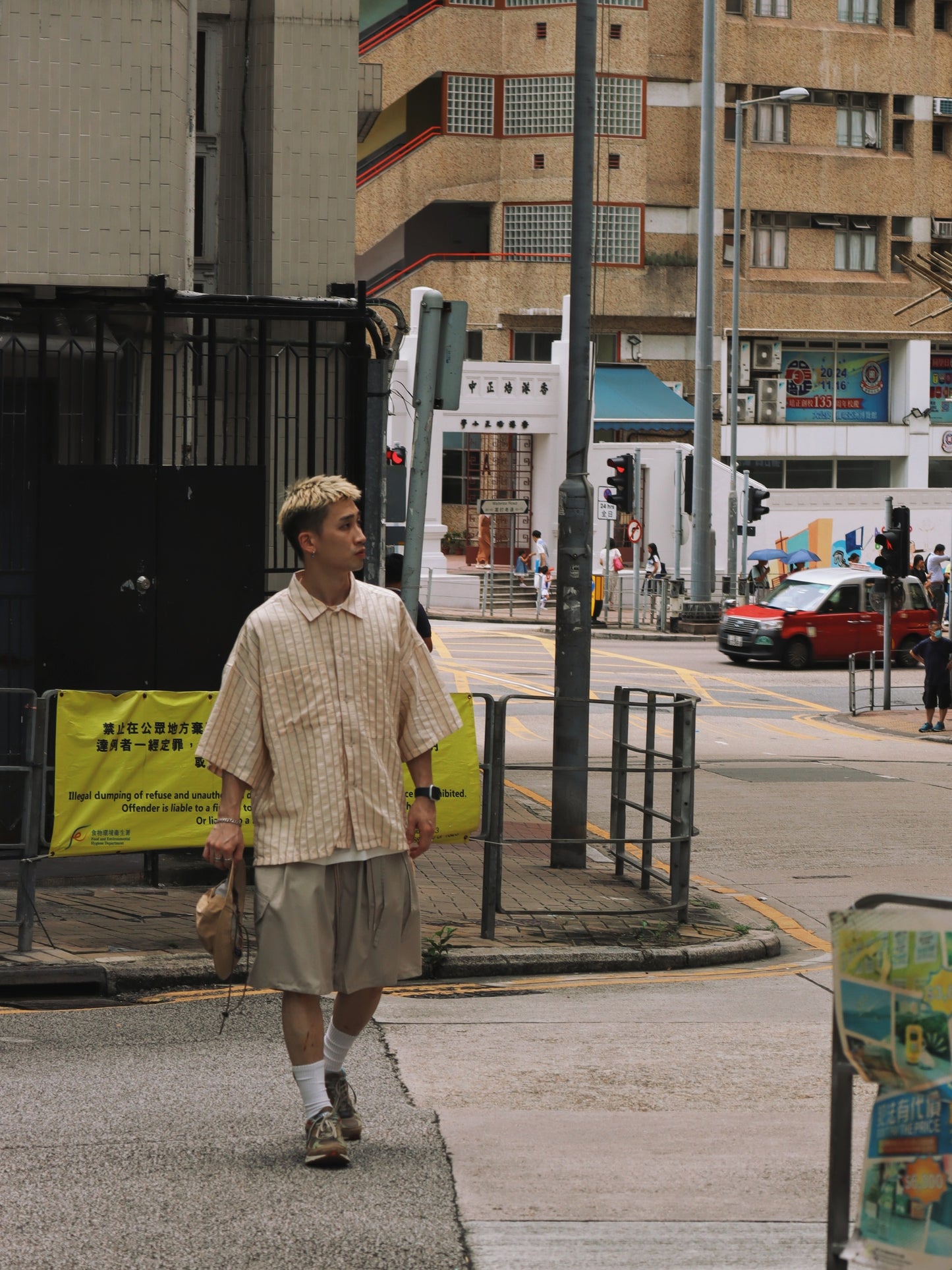 Tancha series Japanese jacquard striped shirt (cream yellow)