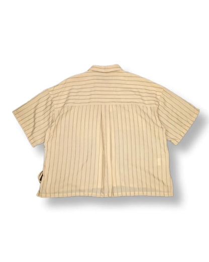 Tancha series Japanese jacquard striped shirt (cream yellow)