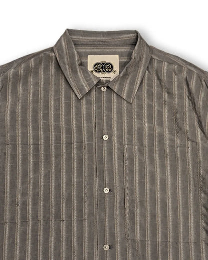 Tancha Japanese jacquard striped shirt (grey)